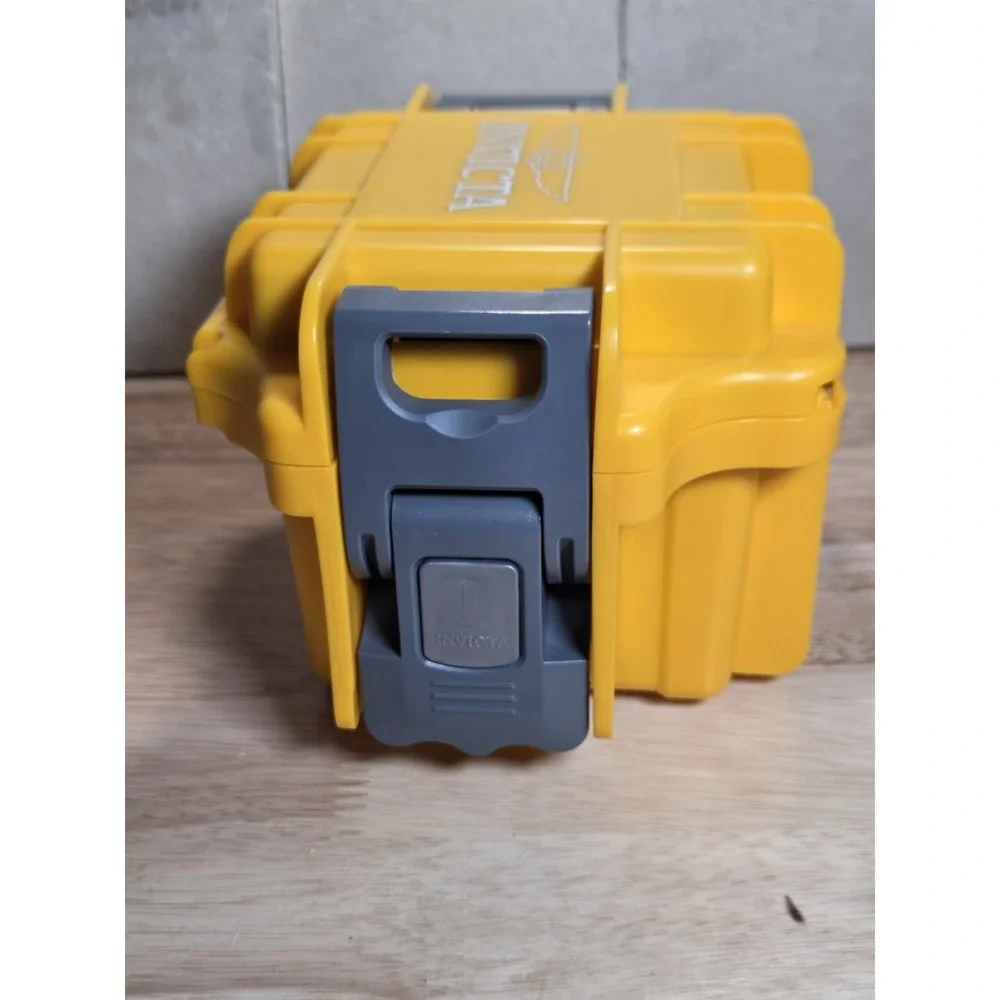 Invicta Yellow Hard Plastic Watch Storage Case Box Only Foam Interior